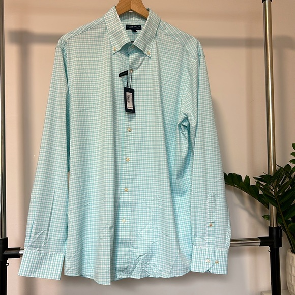 Peter Millar Other - Peter Millar Rampart Performance Twill Sport Shirt in Capri Breeze